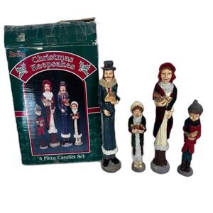 XMAS Sterling Christmas Keepsakes 4 Piece Caroller Set Holiday Resin Figurines